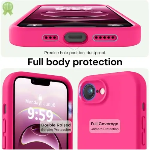LOVE 3000 Designed for iPhone 16e Case, Premium Silicone with [Soft Anti-Scratch Microfiber Lining] Shockproof Protective Phone Case for Men Women Girls 6.1