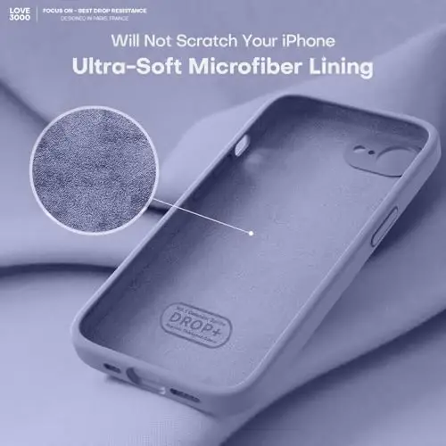 LOVE 3000 Designed for iPhone 16e Case, Premium Silicone with [Soft Anti-Scratch Microfiber Lining] Shockproof Protective Phone Case for Men Women Girls 6.1