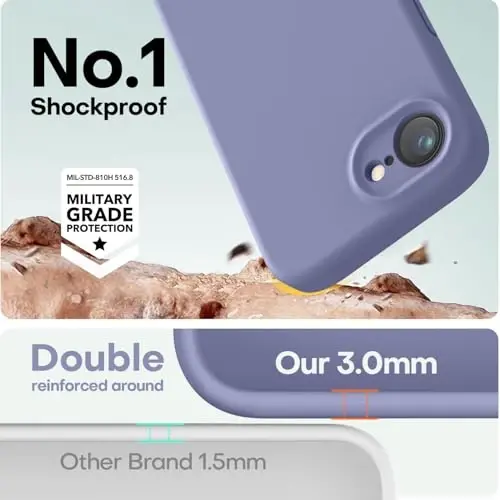 LOVE 3000 Designed for iPhone 16e Case, Premium Silicone with [Soft Anti-Scratch Microfiber Lining] Shockproof Protective Phone Case for Men Women Girls 6.1