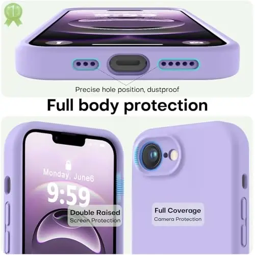 LOVE 3000 Designed for iPhone 16e Case, Premium Silicone with [Soft Anti-Scratch Microfiber Lining] Shockproof Protective Phone Case for Men Women Girls 6.1