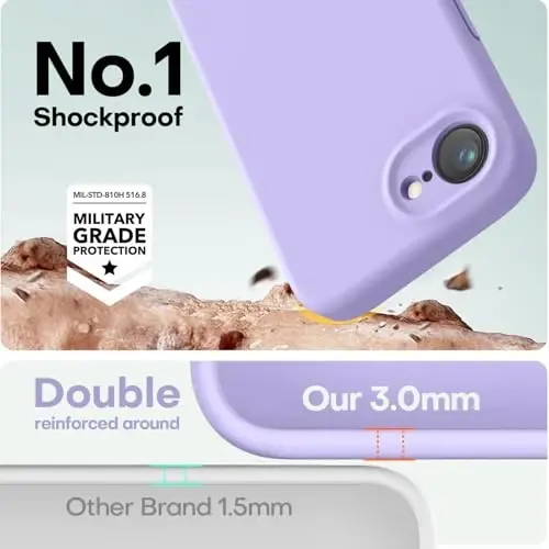 LOVE 3000 Designed for iPhone 16e Case, Premium Silicone with [Soft Anti-Scratch Microfiber Lining] Shockproof Protective Phone Case for Men Women Girls 6.1
