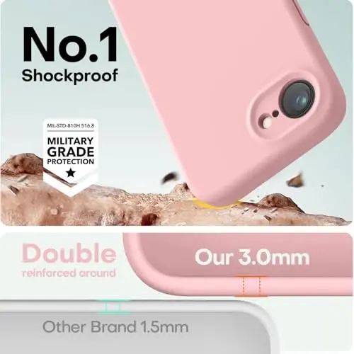 LOVE 3000 Designed for iPhone 16e Case, Premium Silicone with [Soft Anti-Scratch Microfiber Lining] Shockproof Protective Phone Case for Men Women Girls 6.1