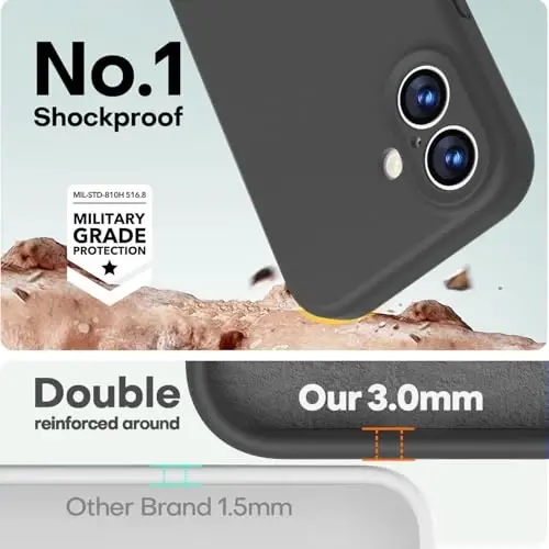 LOVE 3000 Designed for iPhone 17 Case, Premium Silicone [Compatible with Magsafe][Soft Anti-Scratch Microfiber Lining] Shockproof Protective Phone Case for Men Women 6.3