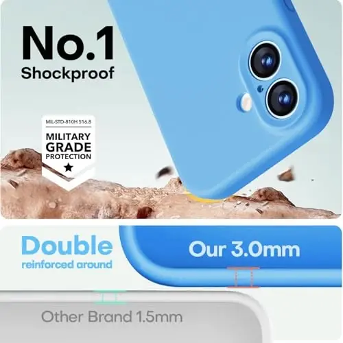 LOVE 3000 Designed for iPhone 17 Case, Premium Silicone [Compatible with Magsafe][Soft Anti-Scratch Microfiber Lining] Shockproof Protective Phone Case for Men Women 6.3