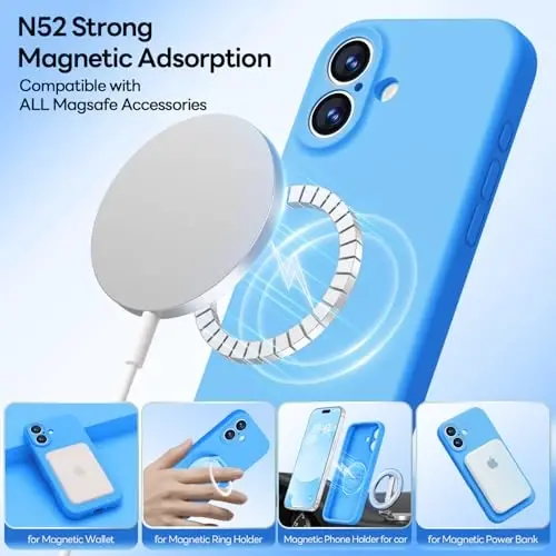 LOVE 3000 Designed for iPhone 17 Case, Premium Silicone [Compatible with Magsafe][Soft Anti-Scratch Microfiber Lining] Shockproof Protective Phone Case for Men Women 6.3