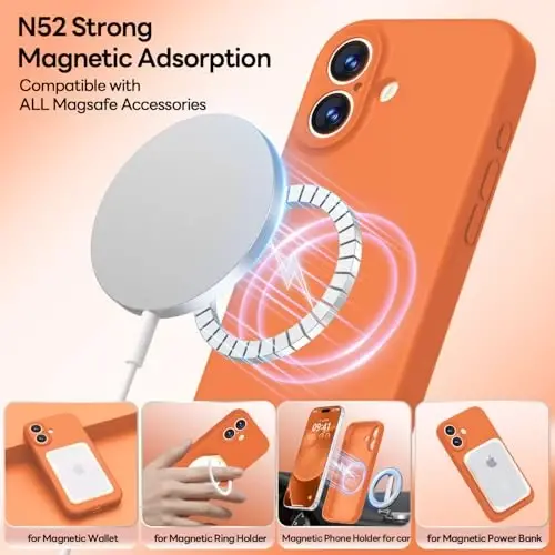 LOVE 3000 Designed for iPhone 17 Case, Premium Silicone [Compatible with Magsafe][Soft Anti-Scratch Microfiber Lining] Shockproof Protective Phone Case for Men Women 6.3