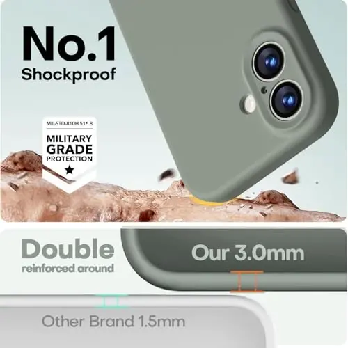 LOVE 3000 Designed for iPhone 17 Case, Premium Silicone [Compatible with Magsafe][Soft Anti-Scratch Microfiber Lining] Shockproof Protective Phone Case for Men Women 6.3