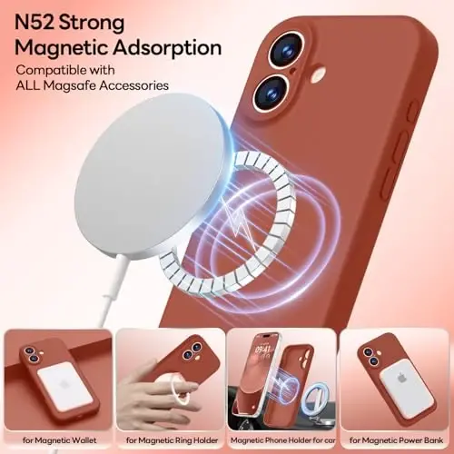 LOVE 3000 Designed for iPhone 17 Case, Premium Silicone [Compatible with Magsafe][Soft Anti-Scratch Microfiber Lining] Shockproof Protective Phone Case for Men Women 6.3