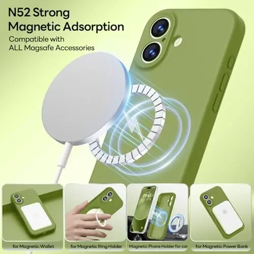 LOVE 3000 Designed for iPhone 17 Case, Premium Silicone [Compatible with Magsafe][Soft Anti-Scratch Microfiber Lining] Shockproof Protective Phone Case for Men Women 6.3