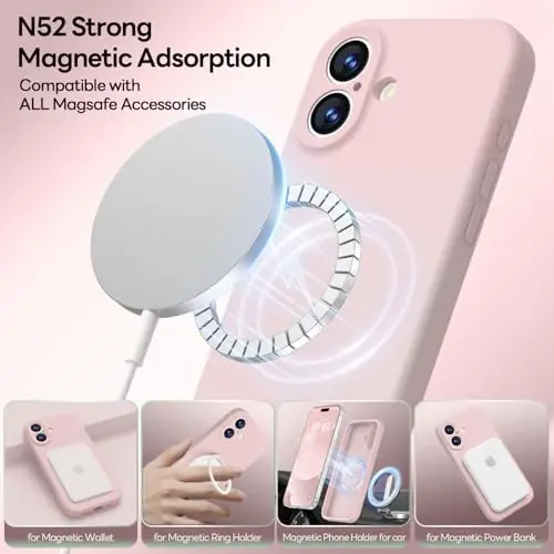 LOVE 3000 Designed for iPhone 17 Case, Premium Silicone [Compatible with Magsafe][Soft Anti-Scratch Microfiber Lining] Shockproof Protective Phone Case for Men Women 6.3