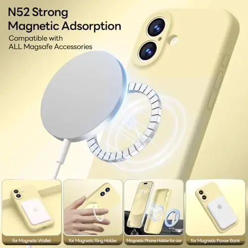 LOVE 3000 Designed for iPhone 17 Case, Premium Silicone [Compatible with Magsafe][Soft Anti-Scratch Microfiber Lining] Shockproof Protective Phone Case for Men Women 6.3