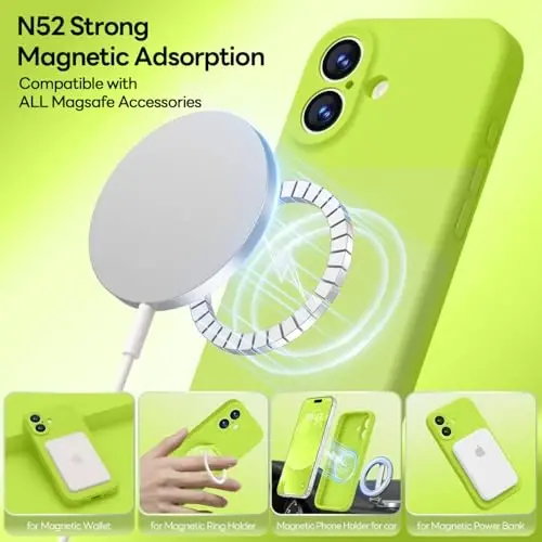 LOVE 3000 Designed for iPhone 17 Case, Premium Silicone [Compatible with Magsafe][Soft Anti-Scratch Microfiber Lining] Shockproof Protective Phone Case for Men Women 6.3