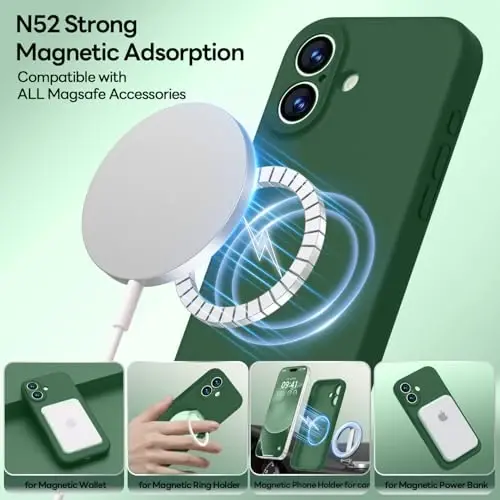 LOVE 3000 Designed for iPhone 17 Case, Premium Silicone [Compatible with Magsafe][Soft Anti-Scratch Microfiber Lining] Shockproof Protective Phone Case for Men Women 6.3