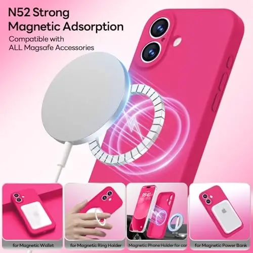 LOVE 3000 Designed for iPhone 17 Case, Premium Silicone [Compatible with Magsafe][Soft Anti-Scratch Microfiber Lining] Shockproof Protective Phone Case for Men Women 6.3