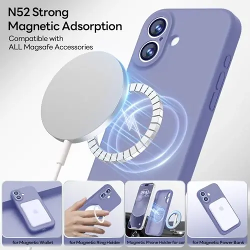 LOVE 3000 Designed for iPhone 17 Case, Premium Silicone [Compatible with Magsafe][Soft Anti-Scratch Microfiber Lining] Shockproof Protective Phone Case for Men Women 6.3