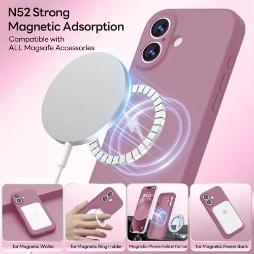 LOVE 3000 Designed for iPhone 17 Case, Premium Silicone [Compatible with Magsafe][Soft Anti-Scratch Microfiber Lining] Shockproof Protective Phone Case for Men Women 6.3