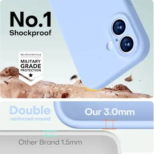 LOVE 3000 Designed for iPhone 17 Case, Premium Silicone [Compatible with Magsafe][Soft Anti-Scratch Microfiber Lining] Shockproof Protective Phone Case for Men Women 6.3