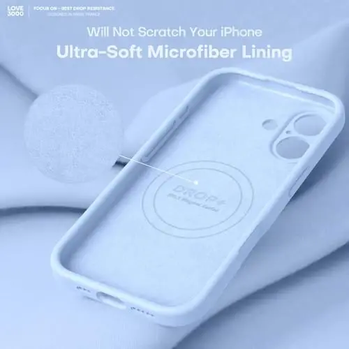 LOVE 3000 Designed for iPhone 17 Case, Premium Silicone [Compatible with Magsafe][Soft Anti-Scratch Microfiber Lining] Shockproof Protective Phone Case for Men Women 6.3