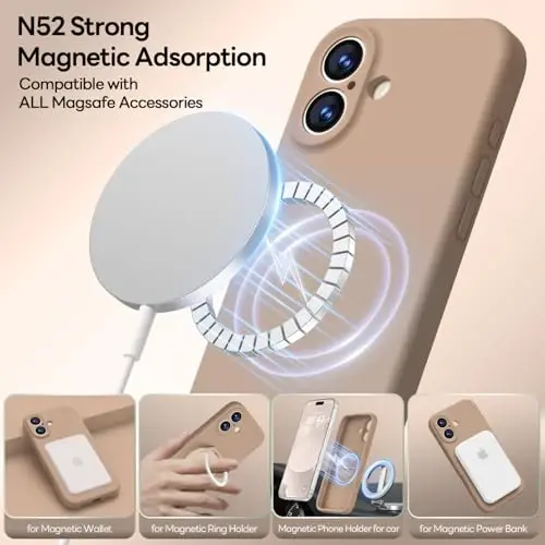 LOVE 3000 Designed for iPhone 17 Case, Premium Silicone [Compatible with Magsafe][Soft Anti-Scratch Microfiber Lining] Shockproof Protective Phone Case for Men Women 6.3