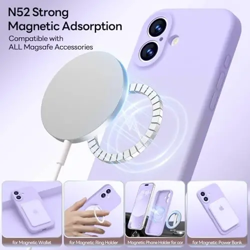 LOVE 3000 Designed for iPhone 17 Case, Premium Silicone [Compatible with Magsafe][Soft Anti-Scratch Microfiber Lining] Shockproof Protective Phone Case for Men Women 6.3