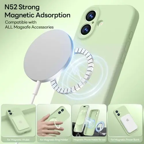 LOVE 3000 Designed for iPhone 17 Case, Premium Silicone [Compatible with Magsafe][Soft Anti-Scratch Microfiber Lining] Shockproof Protective Phone Case for Men Women 6.3