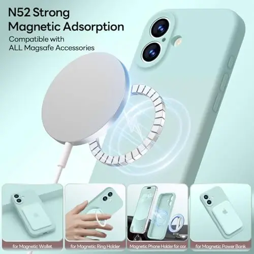 LOVE 3000 Designed for iPhone 17 Case, Premium Silicone [Compatible with Magsafe][Soft Anti-Scratch Microfiber Lining] Shockproof Protective Phone Case for Men Women 6.3