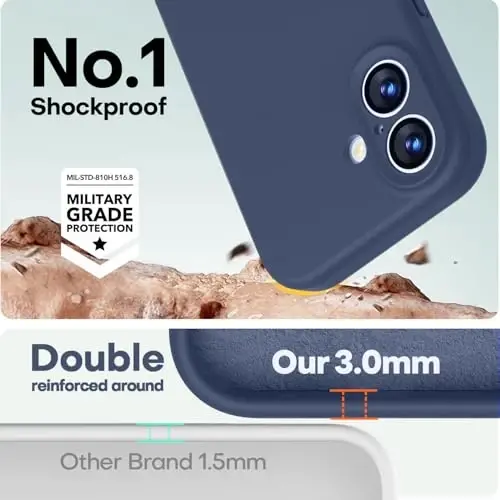 LOVE 3000 Designed for iPhone 17 Case, Premium Silicone [Compatible with Magsafe][Soft Anti-Scratch Microfiber Lining] Shockproof Protective Phone Case for Men Women 6.3