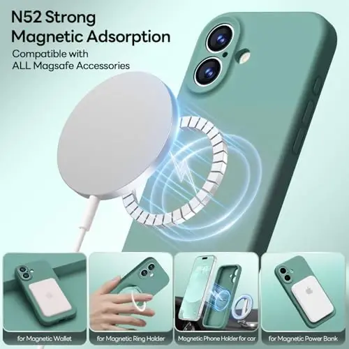 LOVE 3000 Designed for iPhone 17 Case, Premium Silicone [Compatible with Magsafe][Soft Anti-Scratch Microfiber Lining] Shockproof Protective Phone Case for Men Women 6.3