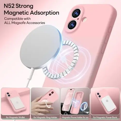 LOVE 3000 Designed for iPhone 17 Case, Premium Silicone [Compatible with Magsafe][Soft Anti-Scratch Microfiber Lining] Shockproof Protective Phone Case for Men Women 6.3