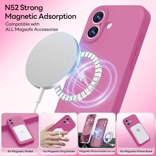 LOVE 3000 Designed for iPhone 17 Case, Premium Silicone [Compatible with Magsafe][Soft Anti-Scratch Microfiber Lining] Shockproof Protective Phone Case for Men Women 6.3