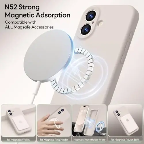 LOVE 3000 Designed for iPhone 17 Case, Premium Silicone [Compatible with Magsafe][Soft Anti-Scratch Microfiber Lining] Shockproof Protective Phone Case for Men Women 6.3