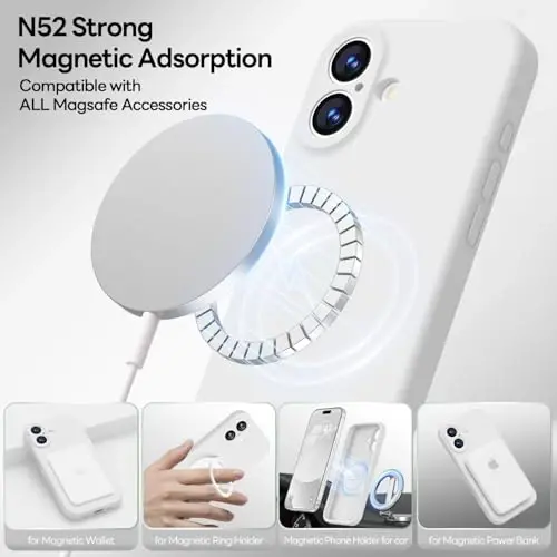 LOVE 3000 Designed for iPhone 17 Case, Premium Silicone [Compatible with Magsafe][Soft Anti-Scratch Microfiber Lining] Shockproof Protective Phone Case for Men Women 6.3