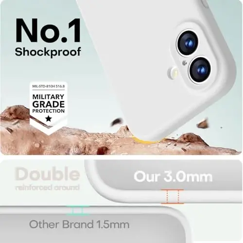 LOVE 3000 Designed for iPhone 17 Case, Premium Silicone [Compatible with Magsafe][Soft Anti-Scratch Microfiber Lining] Shockproof Protective Phone Case for Men Women 6.3