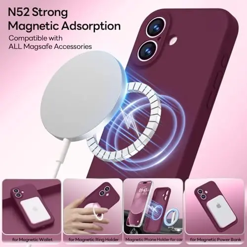 LOVE 3000 Designed for iPhone 17 Case, Premium Silicone [Compatible with Magsafe][Soft Anti-Scratch Microfiber Lining] Shockproof Protective Phone Case for Men Women 6.3