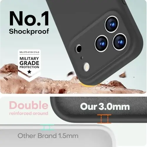 LOVE 3000 Designed for iPhone 17 Pro Case, Premium Silicone [Compatible with Magsafe][Soft Anti-Scratch Microfiber Lining] Shockproof Protective Phone Case for Men Women 6.3