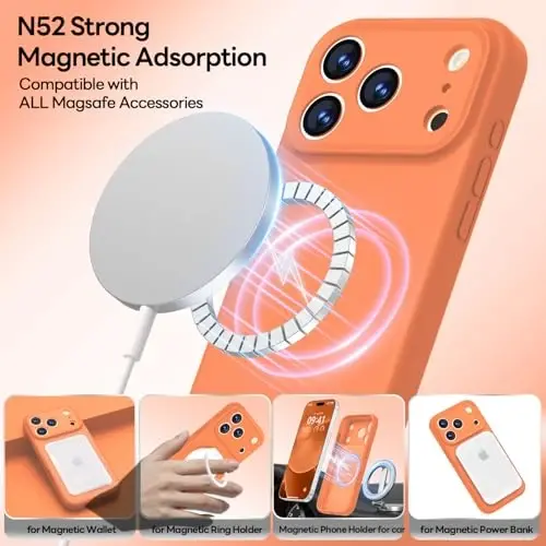 LOVE 3000 Designed for iPhone 17 Pro Case, Premium Silicone [Compatible with Magsafe][Soft Anti-Scratch Microfiber Lining] Shockproof Protective Phone Case for Men Women 6.3