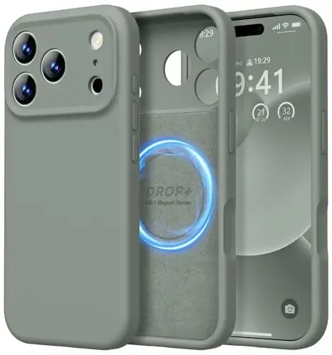 LOVE 3000 Designed for iPhone 17 Pro Case, Premium Silicone [Compatible with Magsafe][Soft Anti-Scratch Microfiber Lining] Shockproof Protective Phone Case for Men Women 6.3