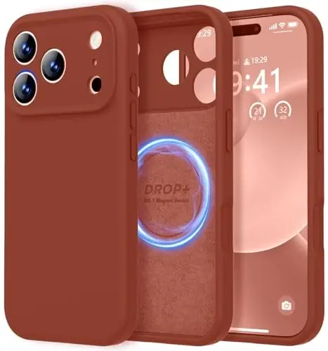 LOVE 3000 Designed for iPhone 17 Pro Case, Premium Silicone [Compatible with Magsafe][Soft Anti-Scratch Microfiber Lining] Shockproof Protective Phone Case for Men Women 6.3