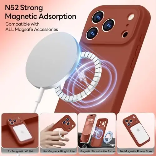 LOVE 3000 Designed for iPhone 17 Pro Case, Premium Silicone [Compatible with Magsafe][Soft Anti-Scratch Microfiber Lining] Shockproof Protective Phone Case for Men Women 6.3