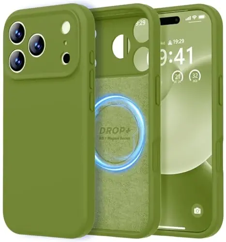 LOVE 3000 Designed for iPhone 17 Pro Case, Premium Silicone [Compatible with Magsafe][Soft Anti-Scratch Microfiber Lining] Shockproof Protective Phone Case for Men Women 6.3