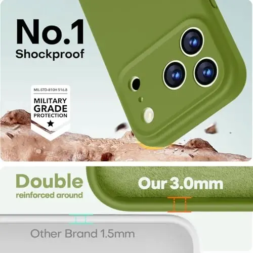LOVE 3000 Designed for iPhone 17 Pro Case, Premium Silicone [Compatible with Magsafe][Soft Anti-Scratch Microfiber Lining] Shockproof Protective Phone Case for Men Women 6.3