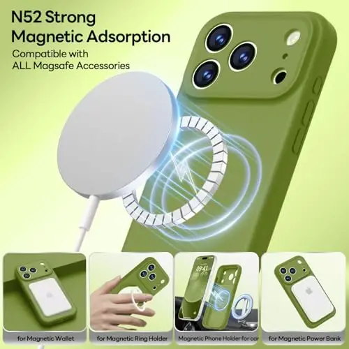 LOVE 3000 Designed for iPhone 17 Pro Case, Premium Silicone [Compatible with Magsafe][Soft Anti-Scratch Microfiber Lining] Shockproof Protective Phone Case for Men Women 6.3