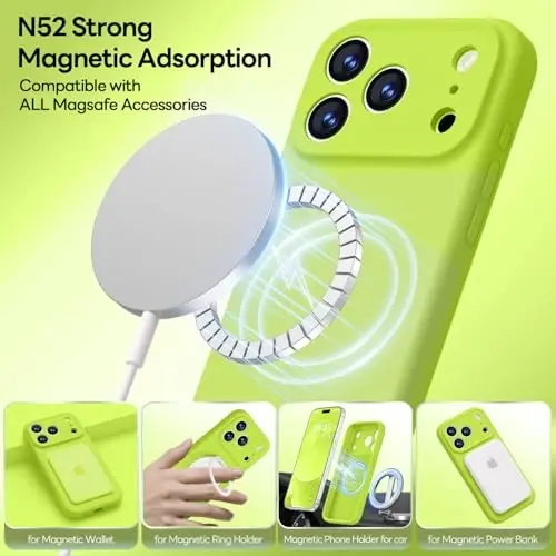 LOVE 3000 Designed for iPhone 17 Pro Case, Premium Silicone [Compatible with Magsafe][Soft Anti-Scratch Microfiber Lining] Shockproof Protective Phone Case for Men Women 6.3