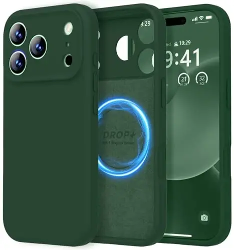 LOVE 3000 Designed for iPhone 17 Pro Case, Premium Silicone [Compatible with Magsafe][Soft Anti-Scratch Microfiber Lining] Shockproof Protective Phone Case for Men Women 6.3
