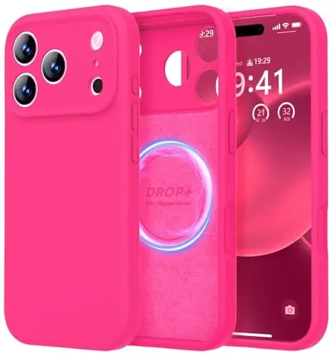 LOVE 3000 Designed for iPhone 17 Pro Case, Premium Silicone [Compatible with Magsafe][Soft Anti-Scratch Microfiber Lining] Shockproof Protective Phone Case for Men Women 6.3