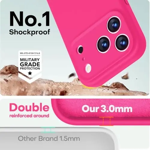 LOVE 3000 Designed for iPhone 17 Pro Case, Premium Silicone [Compatible with Magsafe][Soft Anti-Scratch Microfiber Lining] Shockproof Protective Phone Case for Men Women 6.3