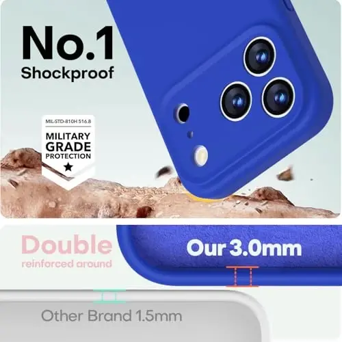 LOVE 3000 Designed for iPhone 17 Pro Case, Premium Silicone [Compatible with Magsafe][Soft Anti-Scratch Microfiber Lining] Shockproof Protective Phone Case for Men Women 6.3
