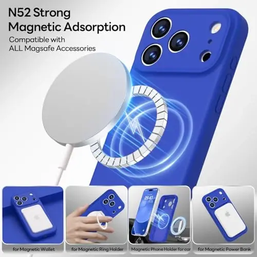 LOVE 3000 Designed for iPhone 17 Pro Case, Premium Silicone [Compatible with Magsafe][Soft Anti-Scratch Microfiber Lining] Shockproof Protective Phone Case for Men Women 6.3