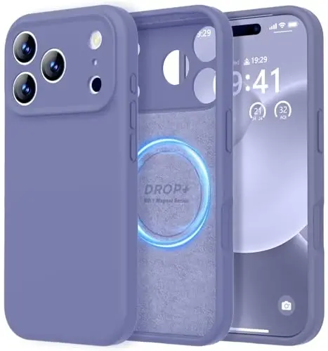 LOVE 3000 Designed for iPhone 17 Pro Case, Premium Silicone [Compatible with Magsafe][Soft Anti-Scratch Microfiber Lining] Shockproof Protective Phone Case for Men Women 6.3