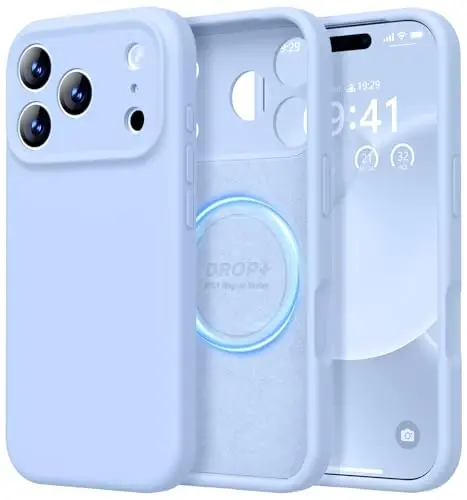 LOVE 3000 Designed for iPhone 17 Pro Case, Premium Silicone [Compatible with Magsafe][Soft Anti-Scratch Microfiber Lining] Shockproof Protective Phone Case for Men Women 6.3